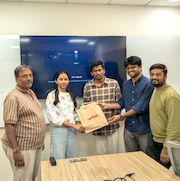 upGrad Hyderabad Somajiguda office - student and parents with the counselling team after their study abroad session